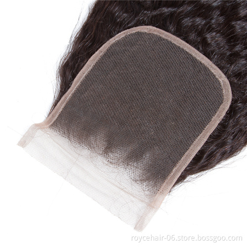 Closure With Top Wig Curly Hair , U Part  Light Brown Lace Hair Closure
